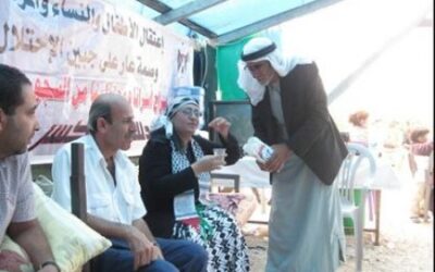 وفد (راصد) يزور خيم التضامن مع الأسرى في كل من مدينة نابلس وطولكرم